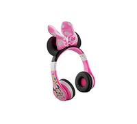 eKids Minnie Mouse - Cuffie Bluetooth per bambini, senza fili, con microfono, con cavo AUX, volume ridotto, pieghevoli, per scuola, casa o viaggi, colore rosa
