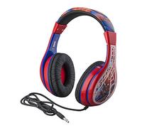 EKids Spiderman, cuffie per bambini, fascia regolabile, suono stereo, jack da 3,5 mm, cuffie cablate per bambini, senza grovigli, controllo del volume, pieghevoli, per scuola, casa, viaggi