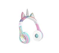 eKids Unicorno, cuffie Bluetooth wireless con microfono, con cavo Aux, riduzione del volume per bambini, pieghevoli, per scuola, casa o viaggio