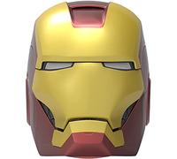 eKids Vi-B72IM Altoparlante Bluetooth Wireless a forma di Casco di Iron Man della Marvel, con occhi che brillano, portatile, Oro/Rosso
