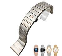 EKINS Cinturini per orologi in acciaio inossidabile da 18 mm, 23 mm, 25 mm, cinturino con fibbia pieghevole, per bracciale Double Eagle Constellation(Silver and rose,23mm-9.5mm)