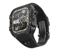 EKINS Cinturino in gomma in fibra di carbonio, lunetta per Apple Watch serie SE/4/5/6/7/8/9 44/45 mm, kit di ricambio con strumento per cinturino, 44mm, Agata