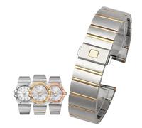 EKINS Per cinturino in acciaio Omega Constellation Double Eagle Series cinturino in acciaio uomo donna catena per orologio 17mm 23mm 25mm(Silver gold,23mm)