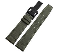 EKINS Per IWC Pilot Spitfire Timezone TopGun Cinturino Verde Nero Cinture Cinturini Per Orologi Da Polso 20mm 21mm 22mm Tessuto di Tela di Nylon Watch Band(Green black,21mm)