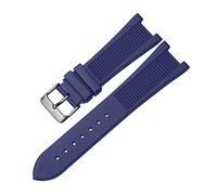 EKINS Per Pp Patek Philippe Silicone Watch Belt 5711 5712G Nautilus Watch Strap Interface speciale 25mm*13mm Canda(Blue-silver)