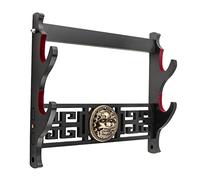 Ekkhysis Kylin Sword Wall Mount 2-Tier Velvet Padded Hook Katana Holder Display Hanger for Tanto Samurai Sword,Rapier Lightsaber,Cosplay Blade Tanjirou Demon Slayer Weapon Stand