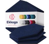 Ekkogo Pannelli acustici 12 pannelli da parete insonorizzati 40 x 13 x 0,4 cm Pannelli sonori ad alta densità per smorzamento del suono - [esagono blu denim]