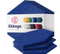 Ekkogo Pannelli acustici 12 pannelli da parete insonorizzati 42 x 10 x 0,4 cm, pannelli sonori ad alta densità per smorzare il suono - [Ammiraglio blu esagonale]