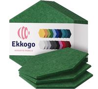 Ekkogo Pannelli acustici 12 pannelli da parete insonorizzati 44 x 33 x 0,4 cm, pannelli acustici ad alta densità di smorzamento del suono - [esagonale verde scuro]