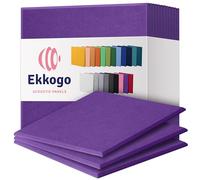 Ekkogo Pannelli acustici, confezione da 12 pannelli insonorizzati, 30,5 x 30,5 x 1 cm, pannelli sonori ad alta densità, colore viola notte