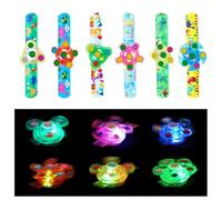 EKKONG Braccialetti Luminosi 6 Pezzi Dinosauri Bracciali Slap LED Braccialetto Schiaffo Bambini Party Supplies Favors Regali per Halloween Natale Compleanno