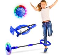 EKKONG Palla per Caviglia Saltare Bambini Illuminato Caviglia Skip Ball Pieghevole Palla Salta Salta Jumping Ball Adatta per l'interno e l'esterno dei Bambini Giocattoli per l'esercizio (Blu)
