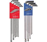 Eklind 17322, Set di Chiavi a Sfera, esagonali, Luminose, 13 Pezzi Pollici e 9 mm Extra Lunghe Unisex, Multicolore, Taglia Unica