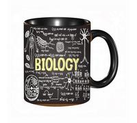 EKLMPS Tazza grande per caffè e tè a colazione - idee regalo per uomo e donna - in porcellana, 330 ml (11oz),Biologia disegnata a mano sulla lavagna.