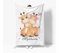 EKMON Coperta per Neonati Personalizzata,Coperta Per Bambino Personalizzato Con Nome Neonato, Morbida e Spessa Bebè Coperta,per Compleanno Natale Personalizzati Regalo.75 * 100cm