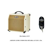 Eko AC15 Amplificatore combo per Chitarra, da 15w RMS e con cono da 6,5", Crema