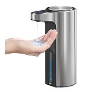 EKO Aroma Touchless Automatic Soap Dispenser for Kitchen and Bathroom, Liquid Hand Soap Dispenser, Water-Resistant and Rechargeable, 9 fl oz (Stainless)