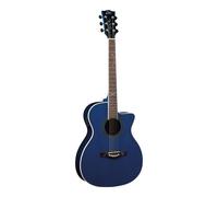 Eko GUITARS - NXT A100CE SEE THROUGH BLUE, Chitarra Acustica Top in Abete, Fasce, Fondo e Manico in Mogano, Tastiera in South American Roupanà, Dreadnought Cutaway, Colore Blue