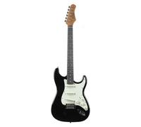 EKO GUITARS - Chitarra Elettrica ST-300, Corpo Pioppo, Manico Acero, Tastiera WPC, 3 Pickup Single-Coil, Ponte Tremolo, 22 Tasti, Colore Nero