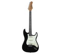 EKO GUITARS - Chitarra Elettrica ST-300, Corpo Pioppo, Manico Acero, Tastiera WPC, 3 Pickup Single-Coil, Ponte Tremolo, 22 Tasti, Colore Nero