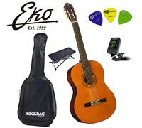 EKO CS10 CHITARRA CLASSICA 4/4 CON CUSTODIA ACCORDATORE A CLIP 3 PLETTRI