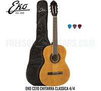 EKO CS10 CHITARRA CLASSICA 4/4 CON CUSTODIA ACCORDATORE A CLIP 3 PLETTRI