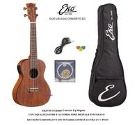 EKO DUO UKULELE CONCERTO EQ ELETTRIFICATO MOGANO ACCORDATORE ELET + BORSA e CAVO