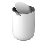 EKO Fandy - Mini bidone della spazzatura da 2,2 l, con coperchio basculante, per bagno, piano di lavoro, vanità, scrivania o ufficio, piccolo cestino della spazzatura (bianco)