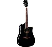 Eko GUITARS - NXT D100CE SEE THROUGH BLACK, Chitarra Acustica Top in Abete, Fasce Fondo e Manico in Mogano, Tastiera in South American Roupanà, Scala 648mm, Dreadnought Cutaway, Colore Nero