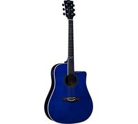 Eko GUITARS - NXT D100CE SEE THROUGH BLUE, Chitarra Acustica Top in Abete, Fasce Fondo e Manico in Mogano, Tastiera in South American Roupanà, Scala 648 mm, Dreadnought Cutaway, Colore Blu