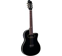 EKO GUITARS - NXT NYLON N100CE SEE THROUGH BLACK,Chitarra Classica Cutaway Elettrificata, Top in Abete, Fasce, fondo e manico in Mogano,Tastiera in South American Roupanà, Scala da 650mm,Colore Black
