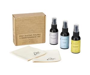EKO GUITARS - Polish and Maintenance Kit, per Pulizia e Cura della Chitarra, 3 Spray 50 ml per Tastiera, Corde e Corpo, 2 Panni Microfibra Inclusi