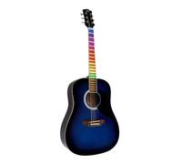 EKO GUITARS-RANGER BLUE SBT VISUAL NOTE, Chitarra Acustica Dreadnought "Visual Note", Top in Abete, Fasce e Fondo in Linden, Lamina LED "Visual Note" che si interfaccia con l'APP dedicata, Colore Blue