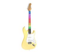 EKO GUITARS - S-300 CREAM VISUAL NOTE, Chitarra Elettrica "Visual Note", Corpo Pioppo, Manico Acero, Tastiera Resina, Lamina Visual Note che si interfaccia con l'APP dedicata, Colore Cream