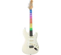 EKO GUITARS - ST-300 Visual Note, Chitarra Elettrica, Tastiera LED Interattiva, App Didattica Bluetooth, 3 Pickup Single-Coil, Ponte Tremolo, Colore Olympic White