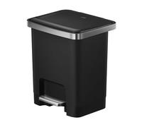 EKO HANA | Pattumiera da bagno e cucina nera da 15 litri con pedale e chiusura ammortizzata | Pattumiera compatta e moderna per bagno o cucina