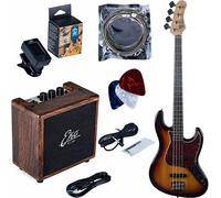 Eko JB-100 Pack Sunburst Kit Basso elettrico 4 corde con accessori Sunburst