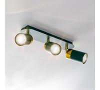 Eko-Light Faretto da soffitto Joker, verde/oro, 3 luci Eko-Light