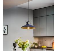 Eko-Light Lampada a sospensione Felix, blu/oro, a 1 luce Eko-Light