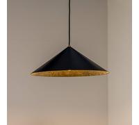 Eko-Light Lampada a sospensione Fuji, fibra composita, nero/oro, Ø 50 cm Eko-Light