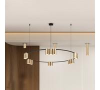 Eko-Light Lampada a sospensione Genesis, alluminio, nero/oro, 15 x GU10, Ø 100 cm Eko-Light