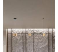 Eko-Light Lampada a sospensione Genesis, alluminio nero/oro, 7 x GU10, lunghezza 150 cm Eko-Light