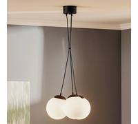Eko-Light Lampada a sospensione Lima vetro opalino nero a 3 luci Bundle Eko-Light