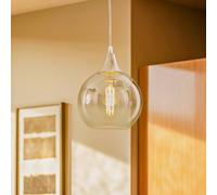 Eko-Light Lampada a sospensione Monte in vetro, 1 luce, argento Eko-Light