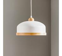 Eko-Light Lampada a sospensione Studio con decorazione in legno a 1 luce bianca Eko-Light