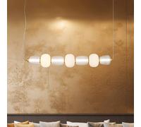 Eko-Light Lampada LED a sospensione Caro, vetro trasparente/opale, lunghezza 110 cm ML0365