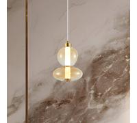 Eko-Light Lampada LED a sospensione Daphne, vetro ambra trasparente, altezza 28 cm Eko-Light