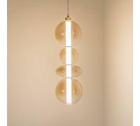 Eko-Light Lampada LED a sospensione Daphne, vetro ambra trasparente, altezza 62 cm Eko-Light