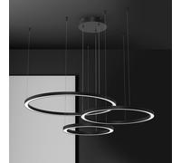Eko-Light Lampada LED a sospensione Galaxia, plastica, nera, a 3 luci, 85 W Eko-Light