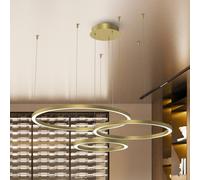 Eko-Light Lampada LED a sospensione Galaxia, plastica, oro, 3 luci, 85 W Eko-Light